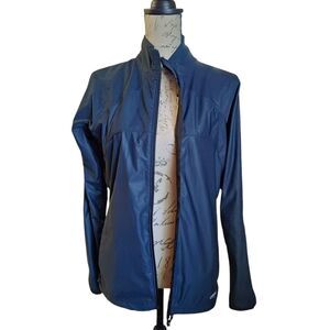 Go Lite Tech Track Jacket Womens Large Black Running Soft Full Zip Hiking